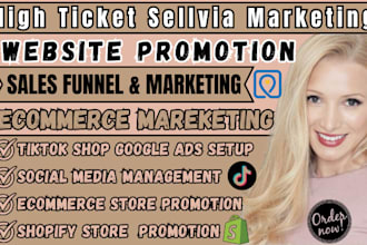 high ticket sellvia marketing ecommerce marketing tiktok ads shopify marketing