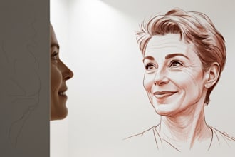create a simple sketch portrait photo face