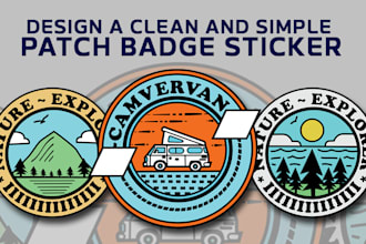 design a clean and simple patch badge sticker