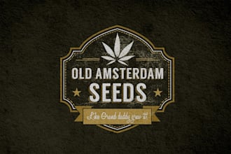 provide a retro vintage cannabis seeds brand logo design