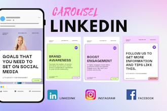 design attractive linkedin and instagram carousel