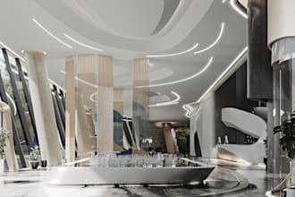 rebuild existing company to stylish, model 3d office cgi reception, lounge revit