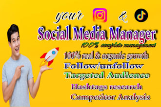 manage instagram and tiktok marketing to promote grow and engage followers
