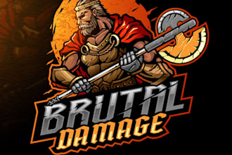 design unique brutal damage logo
