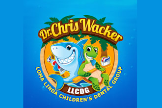 design fun sea turtle children dental group logo
