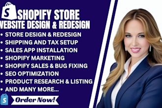 build shopify website design, shopify website redesign, shopify store design