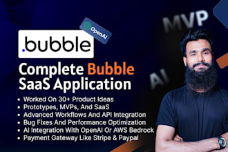 develop bubble mvp, saas or prototype website as a bubble developer