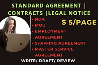 draft, review agreements, contracts, legal documents