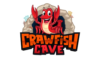 design craw fish cave restaurant logo