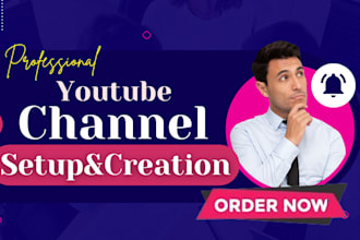 create and setup youtube channel with logo, banner, intro, and outer