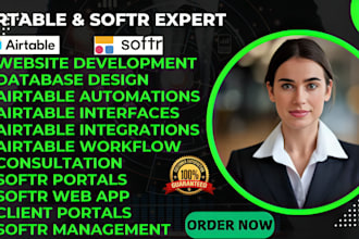 design softr website softr webapp airtable database client portal automation