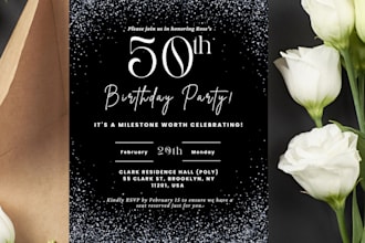 design themed birthday party or party invitations design