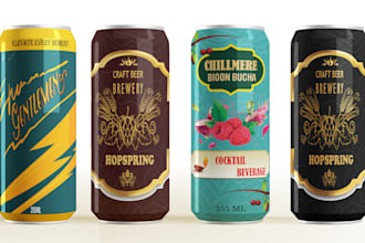 design label for can,  energy drink, soda can, beer, beverages and 3d mockup