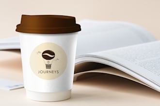 design a modern minimalist coffee shop and brand logo