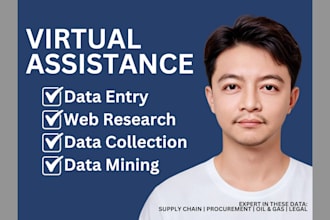 assist with data entry, typing, pdf to excel, web research