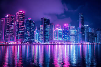 do cyberpunk futuristic city art