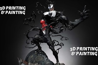 3d print and paint your anime figure, custom 3d statue, fan art display figure