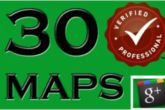 create 30 maps citations for google place and plus page