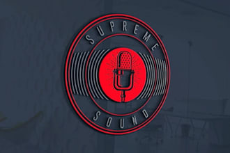 do modern music studio, dj, tv, radio and entertainment logo