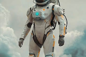 create a sci fi art and sci fi character