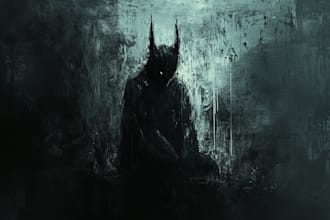 create detailed dark, horror, metal, creepy art illustration
