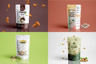create pouch designs and product packaging design  for your brand