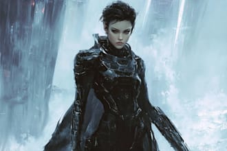make a unique sci fi character and sci fi art