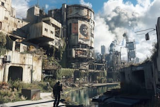 create a cyberpunk futuristic city art