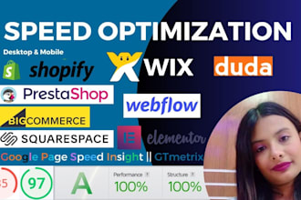 do speed optimization for shopify wix webflow squarespace prestashop duda