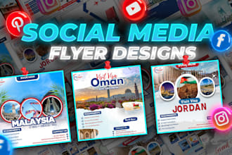 design professional travel flyers and social media posts