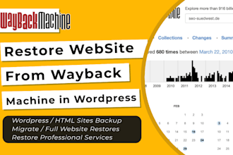 restore website from web archive to wordpress, wayback machine to wordpress