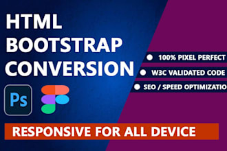convert figma to html, psd to html responsive wesite design
