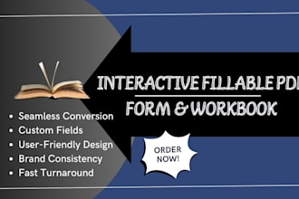 create and design interactive fillable PDF form, ebook, workbook, kindle books