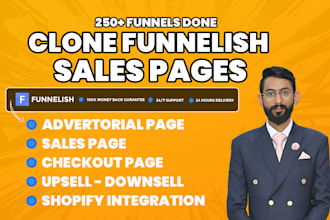clone any advertorial and product page using funnelish