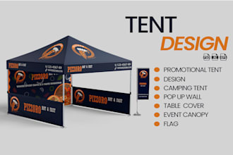 design  canopy tent,  feather flag and table cover