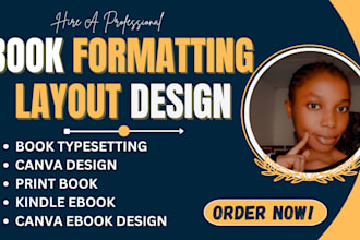 book formatting, typesetting, layout design your novel children book using canva