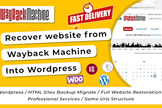 restore website from wayback machine to wordpress