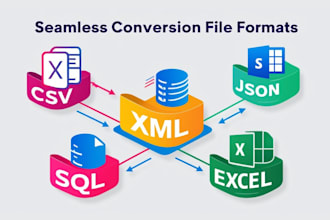 convert your files between json, xml, csv, xlsx, sql formats