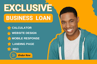 design a eye catchy business loan website business loan landing page mca website
