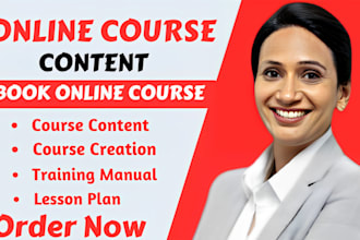 create online course content, ebook online course, training manual, lesson plan