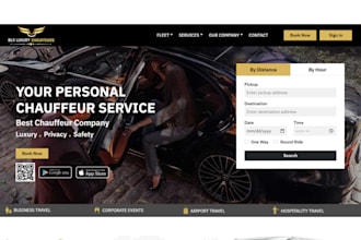create chauffeur website, taxi booking website, taxi website, limousine website