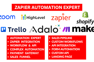 automate gohighlevel trello zoom shopify asana crm workflows with zapier expert