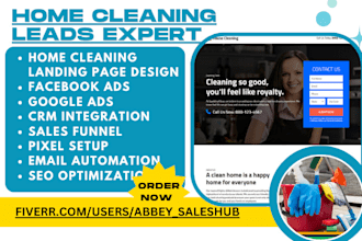 design home cleaning landing page office cleaning website carpet leads funnel