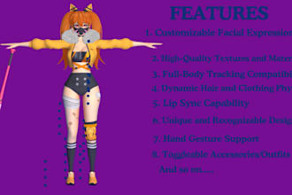 vrchat avatar, furry avatar, femboy, fursona for vtuber, vr character, 3d model