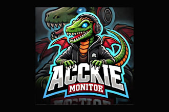 do unique ackie monitor mascot logo delivered in just two days
