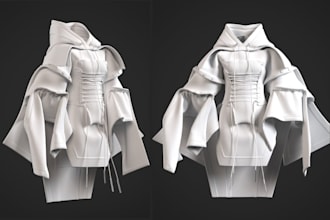 model 3d garment design fashion 3d cloth in clo3d marvelous designer secondlife