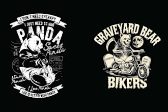 make amazing vintage biker panda logo