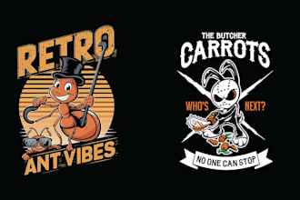 design retro cartoon bee pest control logo