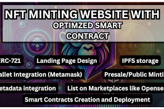 do smart contract nft minting website, web3 solidity dapp, token presale website