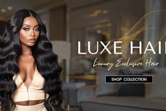 design 7 figures hair extension website hair extension shopify store